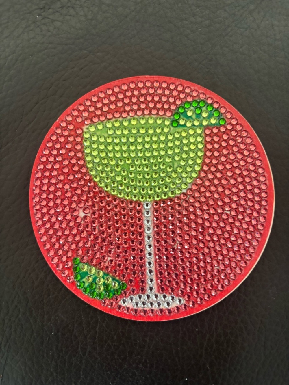 Handcrafted Rhinestone Embellished Wooden Coaster Set  (sealed) - Picture 6 of 7